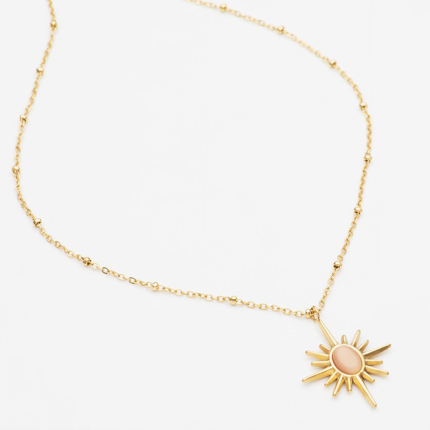 Tiyaasa Sun Pink Stone Necklace