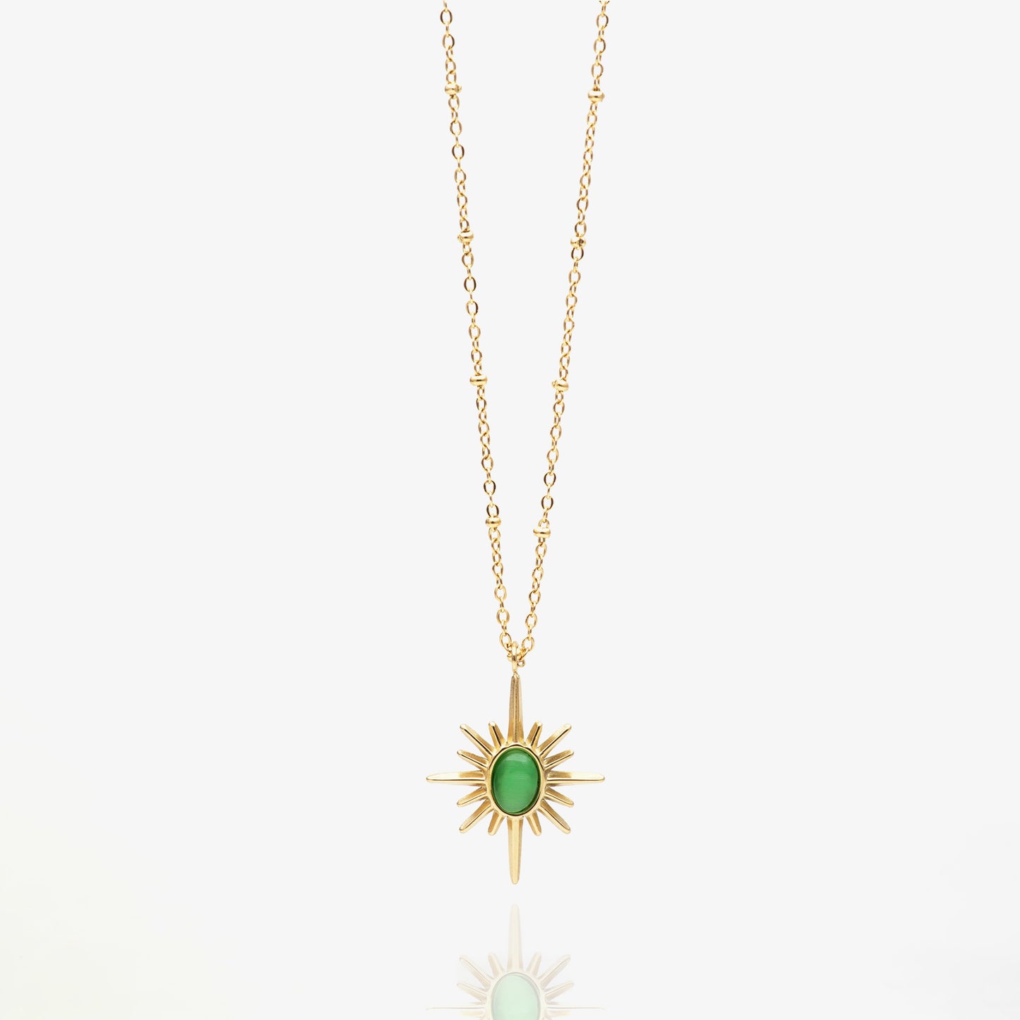 Tiyaasa Sun Green Stone Necklace