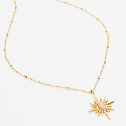 Tiyaasa Sun Pink Stone Necklace