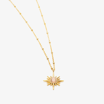 Tiyaasa Sun Pink Stone Necklace
