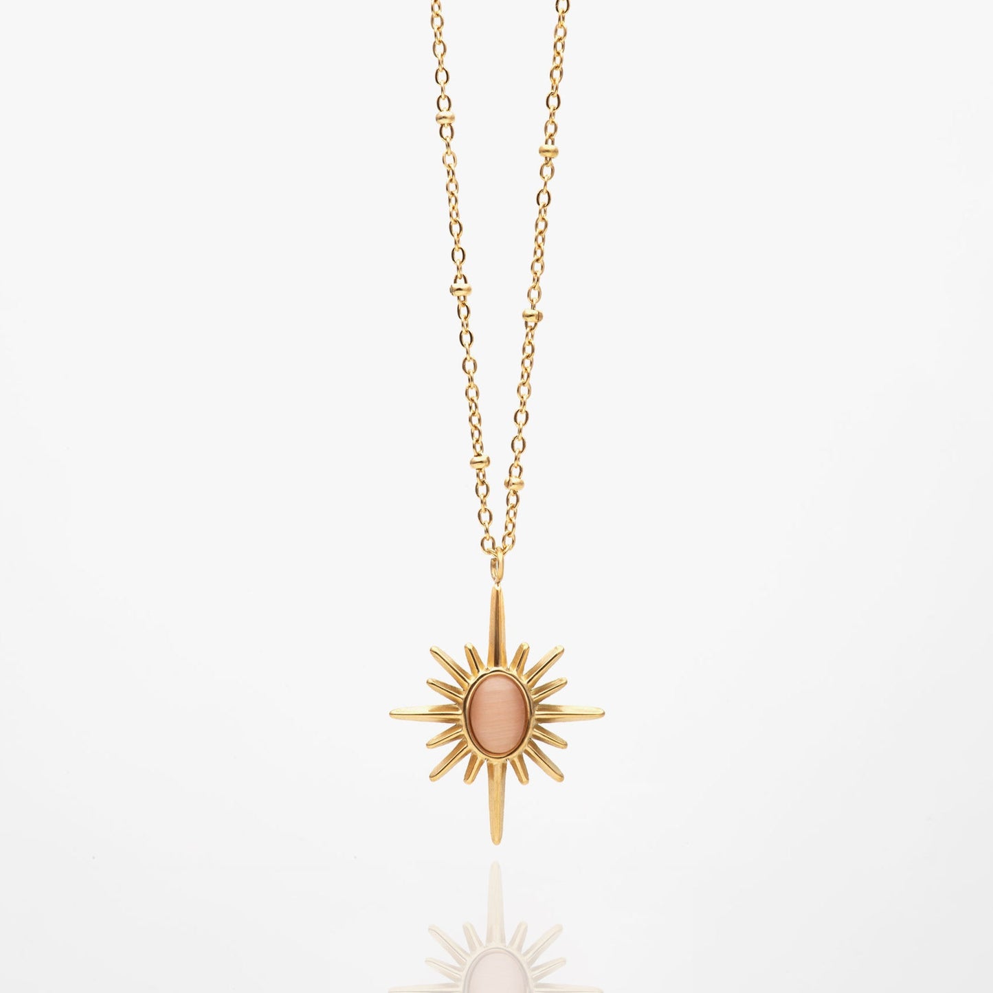 Tiyaasa Sun Pink Stone Necklace