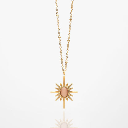 Tiyaasa Sun Pink Stone Necklace