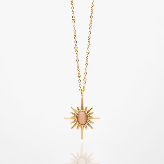 Tiyaasa Sun Pink Stone Necklace